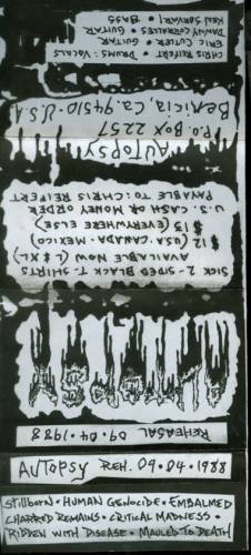 Autopsy (USA) : Rehearsal 09.04.1988